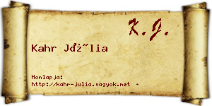 Kahr Júlia névjegykártya