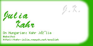 julia kahr business card